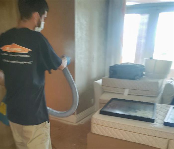 SERVPRO technician fogging a Delray Beach home to disinfect it