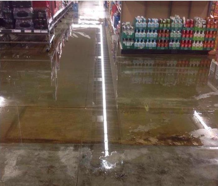 Water damage at a local grocery store